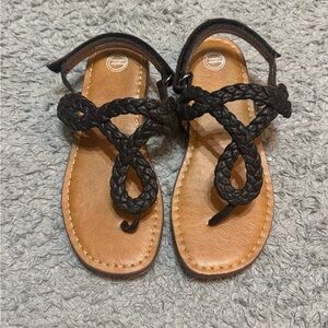 Girls Youth Wonder Nation Braided Black Sandals